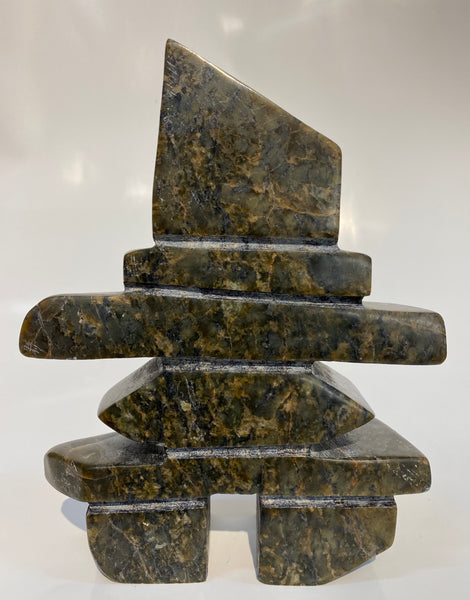 彫刻・オブジェ Inuit stone carving object Inuit Art Eskimo Stone Carving Sculpture Hunter&Seal,Native