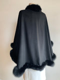 Cashmere, renard, fox, arctic, shawl, cape, wrap, stole, sleeveless, winter, fall, pictures, bride, bridesmaid, bridal party, bachelorette, bridal shower, maid of honour, Canadian heritage, montreal, local, high quality, international shipping, shipping, usa, europe, heritage gallery, heritage galerie, www.heritagegallery.ca, furrier, genuine, real fur, fur, custom, quality, handmade, made to measure, eco friendly, green fur, recycled fur, manufactured, made in canada, canadian, black, long, noir