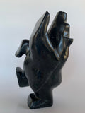 Soapstone, sculpture, carving, inuit, serpentine, green, inukshuk, seal, phoque, loon, bird, handcrafted, made in canada,canadian, Canadian made, Canadian heritage,montreal, old port, local, high quality, international shipping, shipping, usa, europe, heritage gallery, heritage galerie, www.heritagegallery.ca, cape doest, iqualuit, native, polar bear, igloo, eskimo, north, art stone, marble, rock, artist, drummer, dancing, man, caribou bone, Hunter, black, dark, Joanie Raggee, inukshuk
