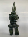 Soapstone, sculpture, carving, inuit, serpentine, green, inukshuk, seal, phoque, loon, bird, handcrafted, made in canada,canadian, Canadian made, Canadian heritage,montreal, old port, local, high quality, international shipping, shipping, usa, europe, heritage gallery, heritage galerie, www.heritagegallery.ca, cape doest, iqualuit, native, polar bear, igloo, eskimo, north, art stone, marble, rock, artist, drummer, dancing, man, caribou bone, Hunter, black, dark, Qavavau Shaa, carving