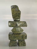 Soapstone, sculpture, carving, inuit, serpentine, green, inukshuk, seal, phoque, loon, bird, handcrafted, made in canada,canadian, Canadian made, Canadian heritage,montreal, old port, local, high quality, international shipping, shipping, usa, europe, heritage gallery, heritage galerie, www.heritagegallery.ca, cape doest, iqualuit, native, polar bear, igloo, eskimo, north, art stone, marble, rock, artist, drummer, dancing, man, caribou bone, Hunter, black, dark, Saila Pudlat, carving