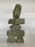 Soapstone, sculpture, carving, inuit, serpentine, green, inukshuk, seal, phoque, loon, bird, handcrafted, made in canada,canadian, Canadian made, Canadian heritage,montreal, old port, local, high quality, international shipping, shipping, usa, europe, heritage gallery, heritage galerie, www.heritagegallery.ca, cape doest, iqualuit, native, polar bear, igloo, eskimo, north, art stone, marble, rock, artist, drummer, dancing, man, caribou bone, Hunter, black, dark, Saila Pudlat, carving