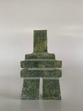 Soapstone, sculpture, carving, inuit, serpentine, green, inukshuk, seal, phoque, loon, bird, handcrafted, made in canada,canadian, Canadian made, Canadian heritage,montreal, old port, local, high quality, international shipping, shipping, usa, europe, heritage gallery, heritage galerie, www.heritagegallery.ca, cape doest, iqualuit, native, polar bear, igloo, eskimo, north, art stone, marble, rock, artist, drummer, dancing, man, caribou bone, Hunter, black, dark, Anartok Ipeelee, inukshuk, carving