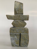 Soapstone, sculpture, carving, inuit, serpentine, green, inukshuk, seal, phoque, loon, bird, handcrafted, made in canada,canadian, Canadian made, Canadian heritage,montreal, old port, local, high quality, international shipping, shipping, usa, europe, heritage gallery, heritage galerie, www.heritagegallery.ca, cape doest, iqualuit, native, polar bear, igloo, eskimo, north, art stone, marble, rock, artist, drummer, dancing, man, caribou bone, Hunter, black, dark, Gii Etungat, inukshuk
