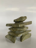 Soapstone, sculpture, carving, inuit, serpentine, green, inukshuk, seal, phoque, loon, bird, handcrafted, made in canada,canadian, Canadian made, Canadian heritage,montreal, old port, local, high quality, international shipping, shipping, usa, europe, heritage gallery, heritage galerie, www.heritagegallery.ca, cape doest, iqualuit, native, polar bear, igloo, eskimo, north, art stone, marble, rock, artist, drummer, dancing, man, caribou bone, Hunter, black, dark, Isa Oqutaq, inukshuk, carving