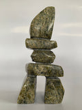 Soapstone, sculpture, carving, inuit, serpentine, green, inukshuk, seal, phoque, loon, bird, handcrafted, made in canada,canadian, Canadian made, Canadian heritage,montreal, old port, local, high quality, international shipping, shipping, usa, europe, heritage gallery, heritage galerie, www.heritagegallery.ca, cape doest, iqualuit, native, polar bear, igloo, eskimo, north, art stone, marble, rock, artist, drummer, dancing, man, caribou bone, Hunter, black, dark, Jordan Ashoona, inukshuk