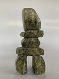 Soapstone, sculpture, carving, inuit, serpentine, green, inukshuk, seal, phoque, loon, bird, handcrafted, made in canada,canadian, Canadian made, Canadian heritage,montreal, old port, local, high quality, international shipping, shipping, usa, europe, heritage gallery, heritage galerie, www.heritagegallery.ca, cape doest, iqualuit, native, polar bear, igloo, eskimo, north, art stone, marble, rock, artist, drummer, dancing, man, caribou bone, Hunter, black, dark, Jordan Ashoona, inukshuk