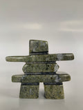 Soapstone, sculpture, carving, inuit, serpentine, green, inukshuk, seal, phoque, loon, bird, handcrafted, made in canada,canadian, Canadian made, Canadian heritage,montreal, old port, local, high quality, international shipping, shipping, usa, europe, heritage gallery, heritage galerie, www.heritagegallery.ca, cape doest, iqualuit, native, polar bear, igloo, eskimo, north, art stone, marble, rock, artist, drummer, dancing, man, caribou bone, Hunter, black, dark, Ning Etidloie, inukshuk, carving