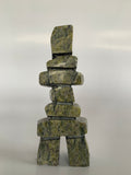 Soapstone, sculpture, carving, inuit, serpentine, green, inukshuk, seal, phoque, loon, bird, handcrafted, made in canada,canadian, Canadian made, Canadian heritage,montreal, old port, local, high quality, international shipping, shipping, usa, europe, heritage gallery, heritage galerie, www.heritagegallery.ca, cape doest, iqualuit, native, polar bear, igloo, eskimo, north, art stone, marble, rock, artist, drummer, dancing, man, caribou bone, Hunter, black, dark, Noo Atsiaq, inukshuk, carving