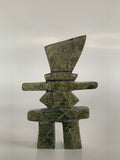 Soapstone, sculpture, carving, inuit, serpentine, green, inukshuk, seal, phoque, loon, bird, handcrafted, made in canada,canadian, Canadian made, Canadian heritage,montreal, old port, local, high quality, international shipping, shipping, usa, europe, heritage gallery, heritage galerie, www.heritagegallery.ca, cape doest, iqualuit, native, polar bear, igloo, eskimo, north, art stone, marble, rock, artist, drummer, dancing, man, caribou bone, Hunter, black, dark, Oqittuq Shaa, inukshuk