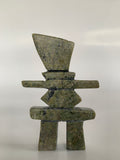 Soapstone, sculpture, carving, inuit, serpentine, green, inukshuk, seal, phoque, loon, bird, handcrafted, made in canada,canadian, Canadian made, Canadian heritage,montreal, old port, local, high quality, international shipping, shipping, usa, europe, heritage gallery, heritage galerie, www.heritagegallery.ca, cape doest, iqualuit, native, polar bear, igloo, eskimo, north, art stone, marble, rock, artist, drummer, dancing, man, caribou bone, Hunter, black, dark, Oqittuq Shaa, inukshuk