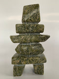 Soapstone, sculpture, carving, inuit, serpentine, green, inukshuk, seal, phoque, loon, bird, handcrafted, made in canada,canadian, Canadian made, Canadian heritage,montreal, old port, local, high quality, international shipping, shipping, usa, europe, heritage gallery, heritage galerie, www.heritagegallery.ca, cape doest, iqualuit, native, polar bear, igloo, eskimo, north, art stone, marble, rock, artist, drummer, dancing, man, caribou bone, Hunter, black, dark, Taukie Papnagok, inukshuk