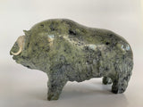 Soapstone, sculpture, carving, inuit, serpentine, green, inukshuk, seal, phoque, loon, bird, handcrafted, made in canada,canadian, Canadian made, Canadian heritage,montreal, old port, local, high quality, international shipping, shipping, usa, europe, heritage gallery, heritage galerie, www.heritagegallery.ca, cape doest, iqualuit, native, polar bear, igloo, eskimo, north, art stone, marble, rock, artist, drummer, dancing, man, caribou bone, Hunter, black, dark, muskox, Joamie Aipeelee, carving