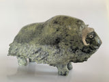 Soapstone, sculpture, carving, inuit, serpentine, green, inukshuk, seal, phoque, loon, bird, handcrafted, made in canada,canadian, Canadian made, Canadian heritage,montreal, old port, local, high quality, international shipping, shipping, usa, europe, heritage gallery, heritage galerie, www.heritagegallery.ca, cape doest, iqualuit, native, polar bear, igloo, eskimo, north, art stone, marble, rock, artist, drummer, dancing, man, caribou bone, Hunter, black, dark, muskox, Joamie Aipeelee, carving