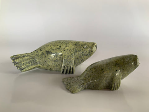 Soapstone, sculpture, carving, inuit, serpentine, green, inukshuk, seal, phoque, loon, bird, handcrafted, made in canada,canadian, Canadian made, Canadian heritage,montreal, old port, local, high quality, international shipping, shipping, usa, europe, heritage gallery, heritage galerie, www.heritagegallery.ca, cape doest, iqualuit, native, polar bear, igloo, eskimo, north, art stone, marble, rock, artist, Lyta Josephie, baby, mother, carving