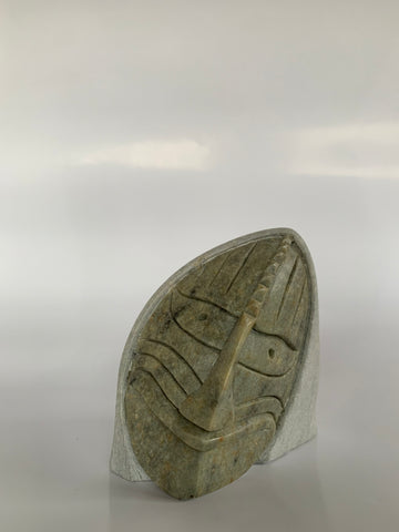 mother, daughter, grand-mother, six nations, Soapstone, sculpture, carving, inuit, serpentine, green, inukshuk, seal, faceloon, bird, handcrafted, made in canada,canadian, Canadian made, Canadian heritage,montreal, old port, local, high quality, international shipping, shipping, usa, europe, heritage gallery, heritage galerie, www.heritagegallery.ca, cape doest, iqualuit, native, igloo, eskimo, north, art stone, rock, artist, drummer, man, caribou bone, spirit, iroquois, eagle, Cadaha'wenoda, face, carving