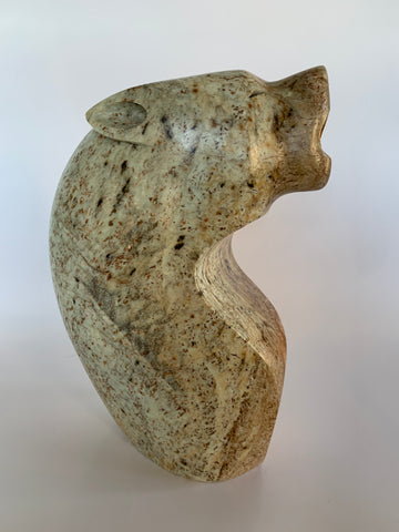 mother, daughter, grand-mother, six nations, Soapstone, sculpture, carving, inuit, serpentine, green, inukshuk, seal, faceloon, bird, handcrafted, made in canada,canadian, Canadian made, Canadian heritage,montreal, old port, local, high quality, international shipping, shipping, usa, europe, heritage gallery, heritage galerie, www.heritagegallery.ca, cape doest, iqualuit, native, igloo, eskimo, north, art stone, rock, artist, drummer, dancing, man, caribou bone, spirit, iroquois, wolf, Leroy Henry, carving