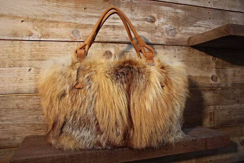 Fox Fur Leather Purse
