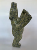Soapstone, sculpture, carving, inuit, serpentine, green, inukshuk, seal, phoque, loon, bird, handcrafted, made in canada,canadian, Canadian made, Canadian heritage,montreal, old port, local, high quality, international shipping, shipping, usa, europe, heritage gallery, heritage galerie, www.heritagegallery.ca, cape doest, iqualuit, native, polar bear, igloo, eskimo, north, art stone, marble, rock, artist, drummer, dancing, man, caribou bone, Hunter, black, dark, Abe Simonie, inukshuk  Edit alt text