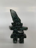 Soapstone, sculpture, carving, inuit, serpentine, green, inukshuk, seal, phoque, loon, bird, handcrafted, made in canada,canadian, Canadian made, Canadian heritage,montreal, old port, local, high quality, international shipping, shipping, usa, europe, heritage gallery, heritage galerie, www.heritagegallery.ca, cape doest, iqualuit, native, polar bear, igloo, eskimo, north, art stone, marble, rock, artist, drummer, dancing, man, caribou bone, Hunter, black, dark, Salomonie Shaa, carving