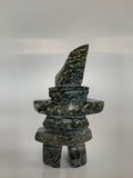 Soapstone, sculpture, carving, inuit, serpentine, green, inukshuk, seal, phoque, loon, bird, handcrafted, made in canada,canadian, Canadian made, Canadian heritage,montreal, old port, local, high quality, international shipping, shipping, usa, europe, heritage gallery, heritage galerie, www.heritagegallery.ca, cape doest, iqualuit, native, polar bear, igloo, eskimo, north, art stone, marble, rock, artist, drummer, dancing, man, caribou bone, Hunter, black, dark, Salomonie Shaa, carving
