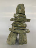 Soapstone, sculpture, carving, inuit, serpentine, green, inukshuk, seal, phoque, loon, bird, handcrafted, made in canada,canadian, Canadian made, Canadian heritage,montreal, old port, local, high quality, international shipping, shipping, usa, europe, heritage gallery, heritage galerie, www.heritagegallery.ca, cape doest, iqualuit, native, polar bear, igloo, eskimo, north, art stone, marble, rock, artist, drummer, dancing, man, caribou bone, Hunter, black, dark, Maleeto Akesuk, inukshuk, carving