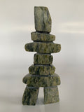 Soapstone, sculpture, carving, inuit, serpentine, green, inukshuk, seal, phoque, loon, bird, handcrafted, made in canada,canadian, Canadian made, Canadian heritage,montreal, old port, local, high quality, international shipping, shipping, usa, europe, heritage gallery, heritage galerie, www.heritagegallery.ca, cape doest, iqualuit, native, polar bear, igloo, eskimo, north, art stone, marble, rock, artist, drummer, dancing, man, caribou bone, Hunter, black, dark, Noo Atsiaq, inukshuk, carving