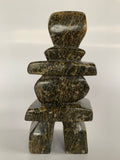 Soapstone, sculpture, carving, inuit, serpentine, green, inukshuk, seal, phoque, loon, bird, handcrafted, made in canada,canadian, Canadian made, Canadian heritage,montreal, old port, local, high quality, international shipping, shipping, usa, europe, heritage gallery, heritage galerie, www.heritagegallery.ca, cape doest, iqualuit, native, polar bear, igloo, eskimo, north, art stone, marble, rock, artist, drummer, dancing, man, caribou bone, Hunter, black, dark, Taukie Ashevak, inukshuk, carving