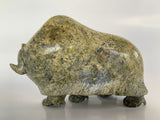 Soapstone, sculpture, carving, inuit, serpentine, green, inukshuk, seal, phoque, loon, bird, handcrafted, made in canada,canadian, Canadian made, Canadian heritage,montreal, old port, local, high quality, international shipping, shipping, usa, europe, heritage gallery, heritage galerie, www.heritagegallery.ca, cape doest, iqualuit, native, polar bear, igloo, eskimo, north, art stone, marble, rock, artist, drummer, dancing, man, caribou bone, Hunter, black, dark, muskox, Pudlalik Shaa