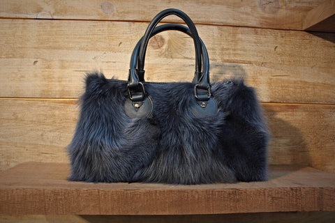 Fox Fur Leather Purse