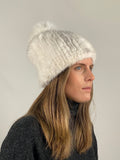 Mink Knit Hat Pompom