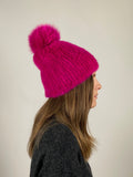 Mink Knit Hat Pompom