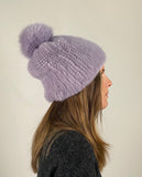Mink Knit Hat Pompom