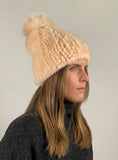 Mink Knit Hat Pompom